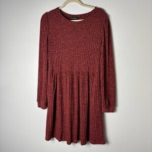 Ofeefan Women’s Cozy Red Knit Long Sleeve Winter Dress size Large
